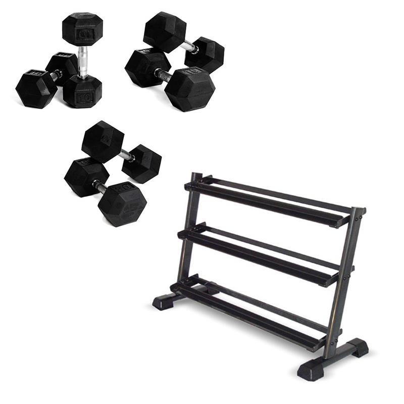 Hex Håndvægtsæt med stativ 2 - 20 kg