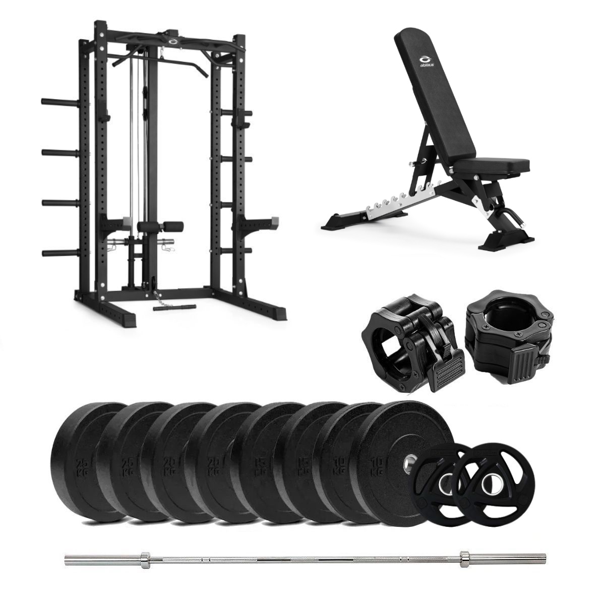 HR 500 Half Rack Bumper med bænk og nedtræk - 150 kg