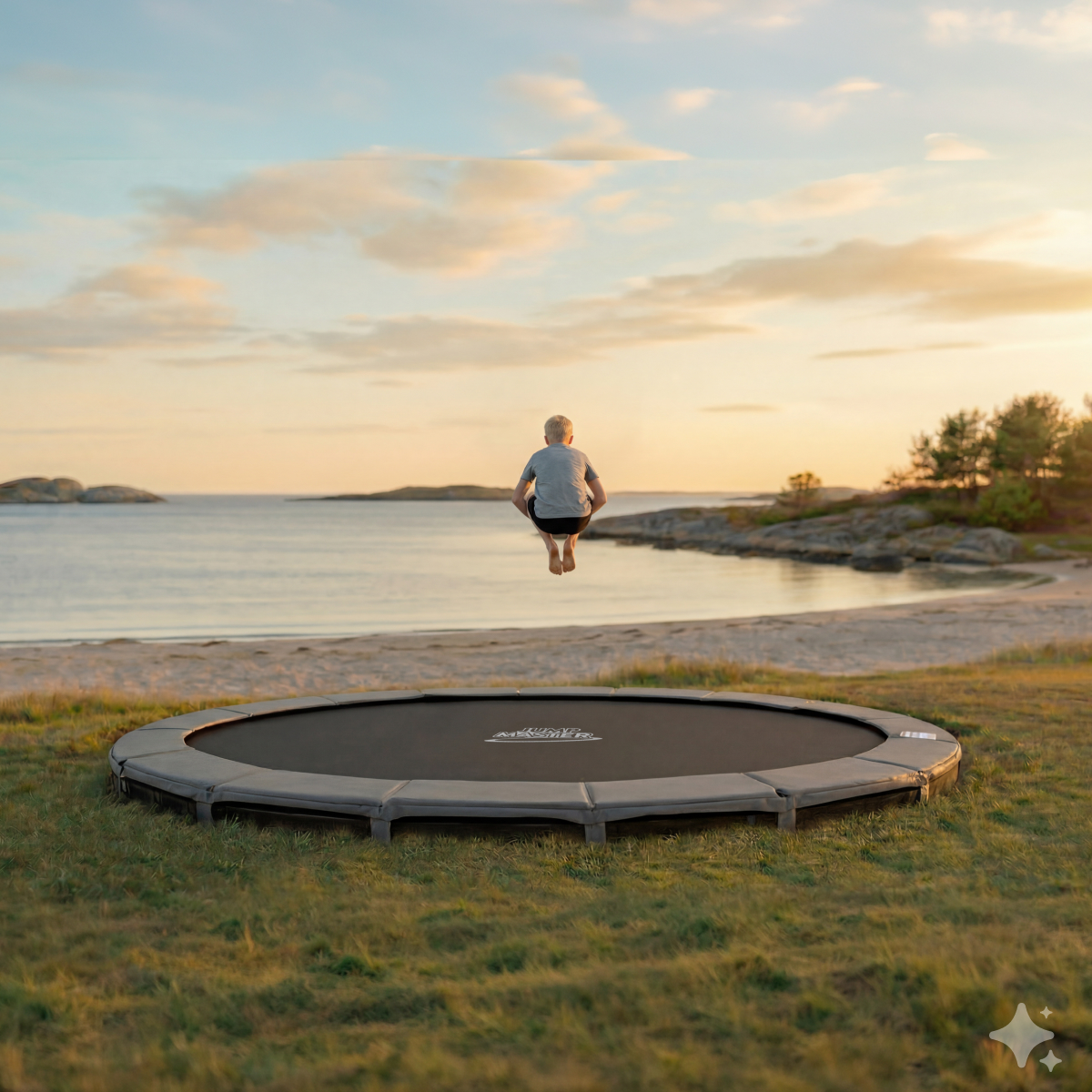 Premium Oval Inground Sport Line 5,24 x 3,43 m. Trampolin