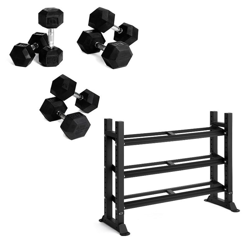 Hex Håndvægtsæt med stativ 6-30 kg