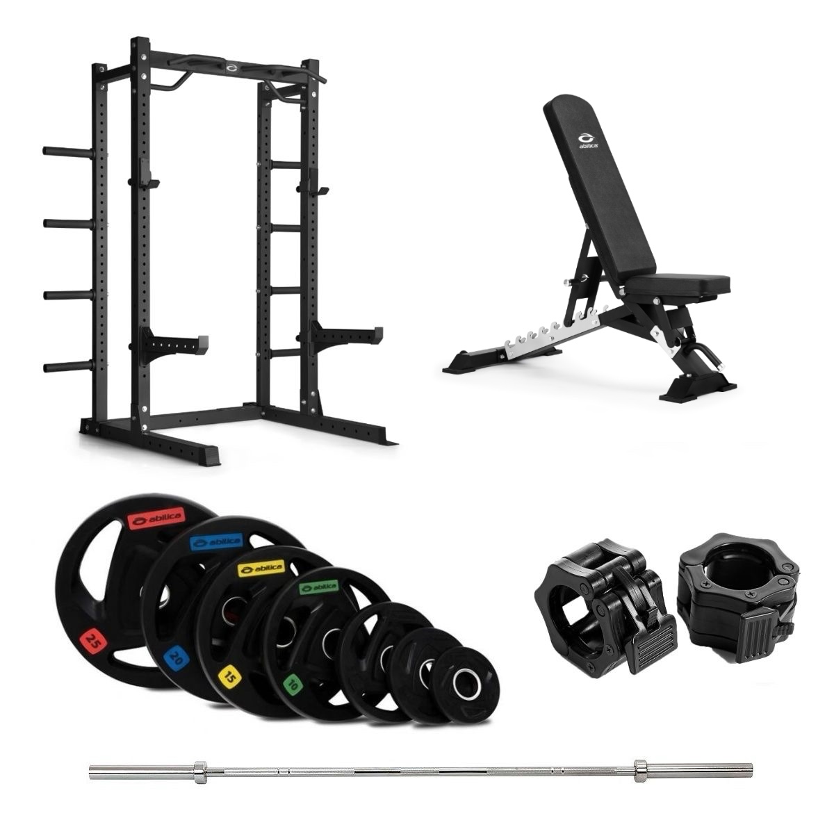 HR 500 Half Rack Olympic med bænk – 110 kg